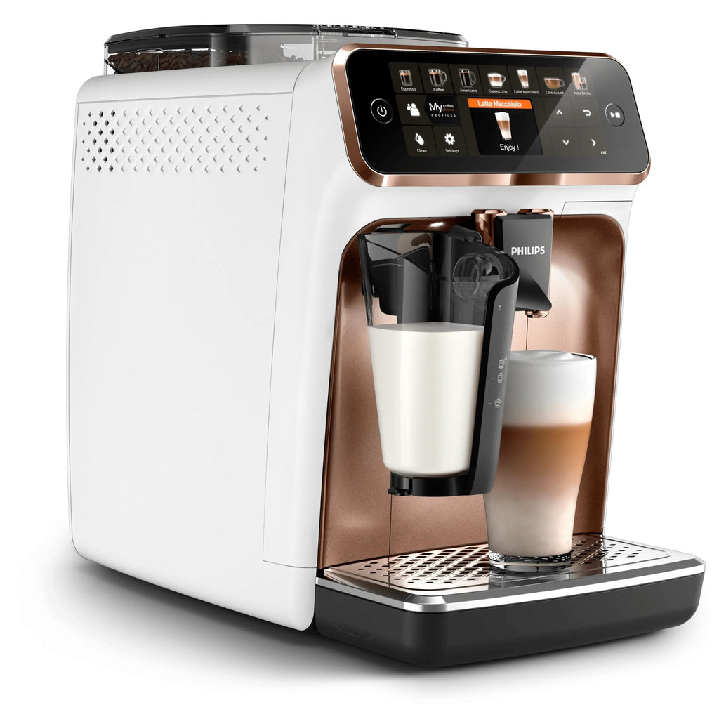 PHILIPS LatteGo Series 5400 Fully Automatic Coffee Machine, 12 Drinks, Milk Frother, Touch Screen, 4 Profiles, Chrome Finish (EP5447/90)