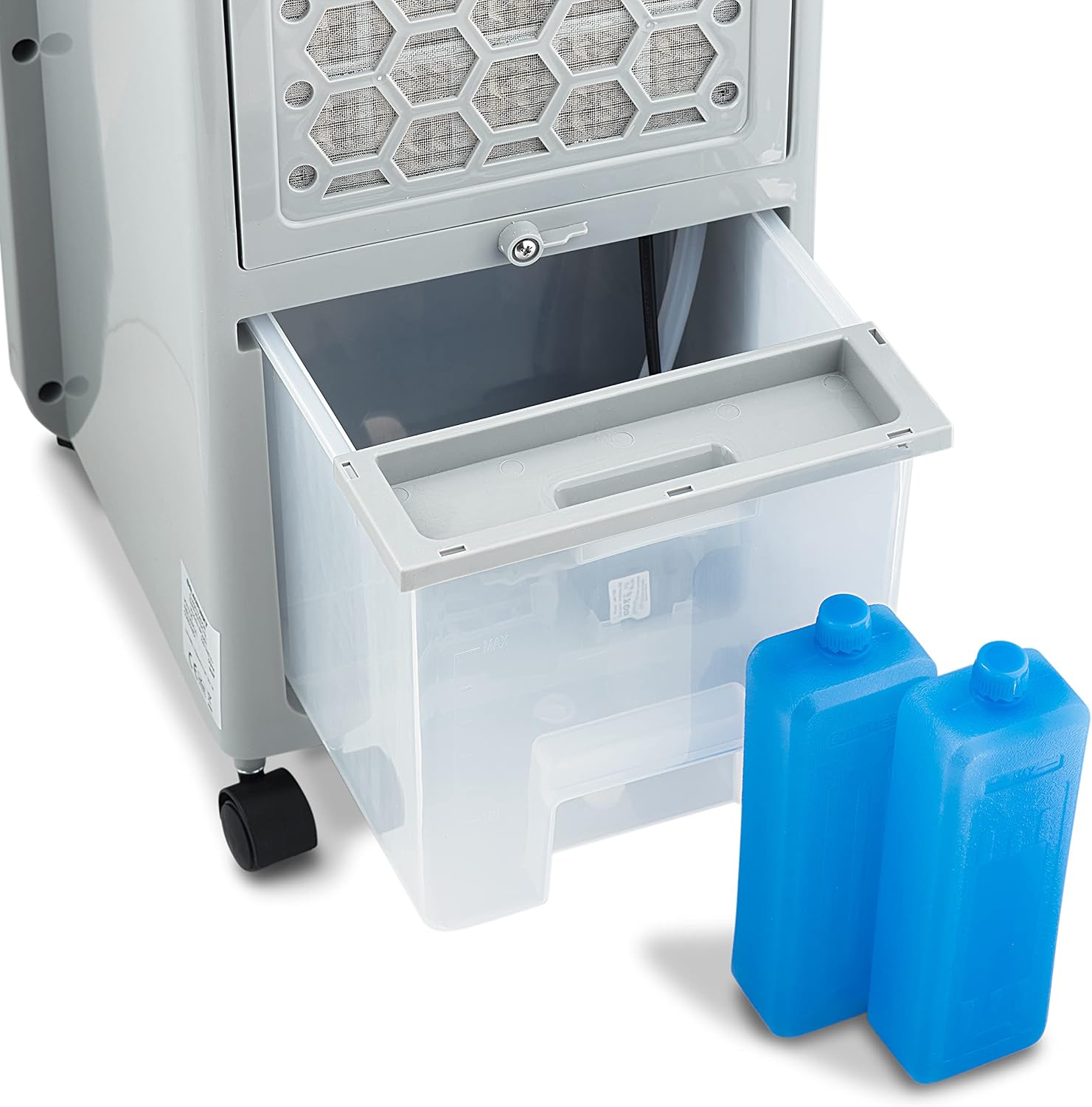 Blaupunkt Tragbares Verdunstungs-Klimagerät, Leistung 80 W, Ionisator-Funktion, digitale Paneele, Wasserbehälter 6 l und Timer 12 h | Weiß | Digital-Display