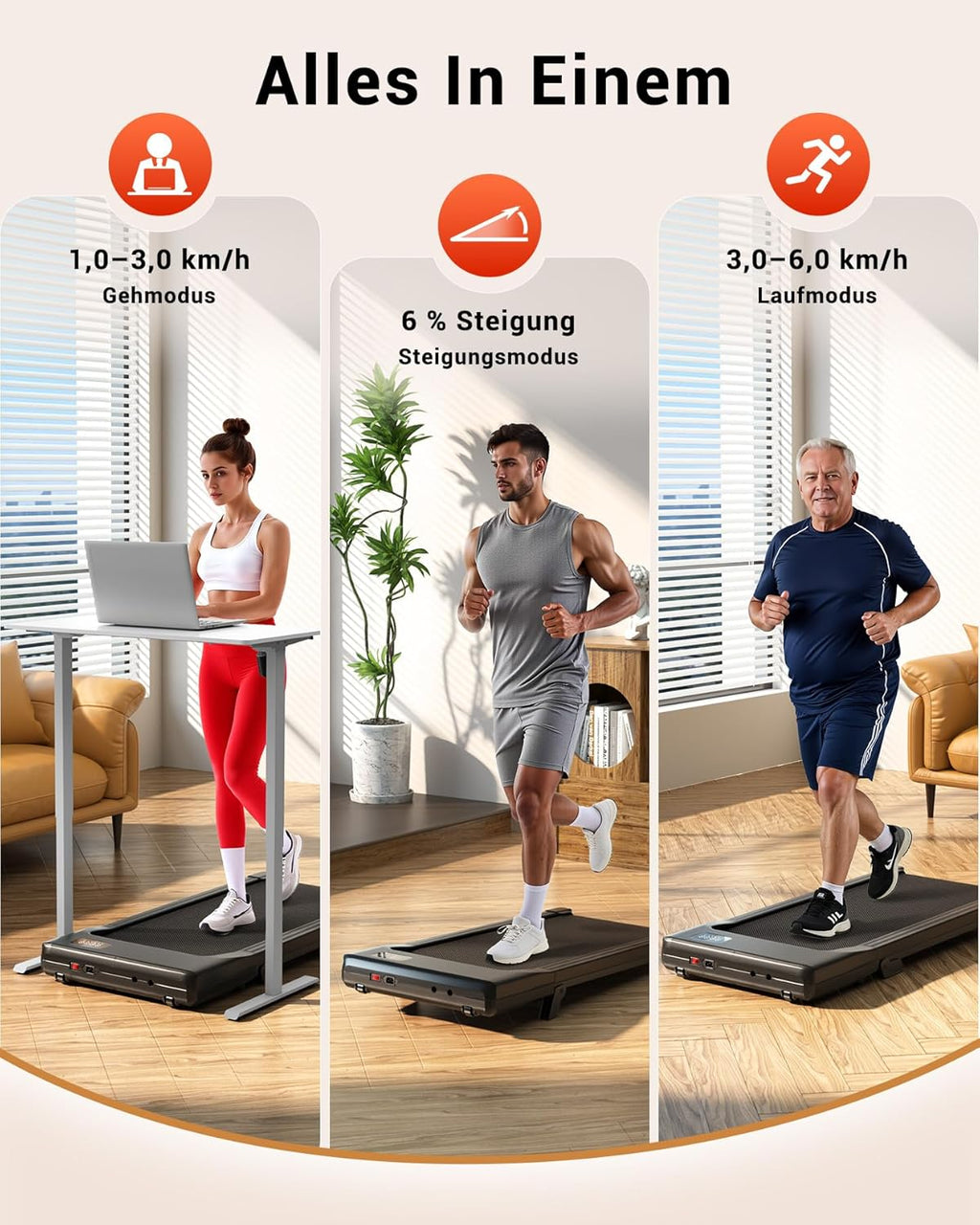 Superun Raceable Walking Pad, Treadmill for Home, 2.5 HP with App and Remote Control, Treadmill Desk, Max 136 kg with Multi-Runner Racing and Training Couses