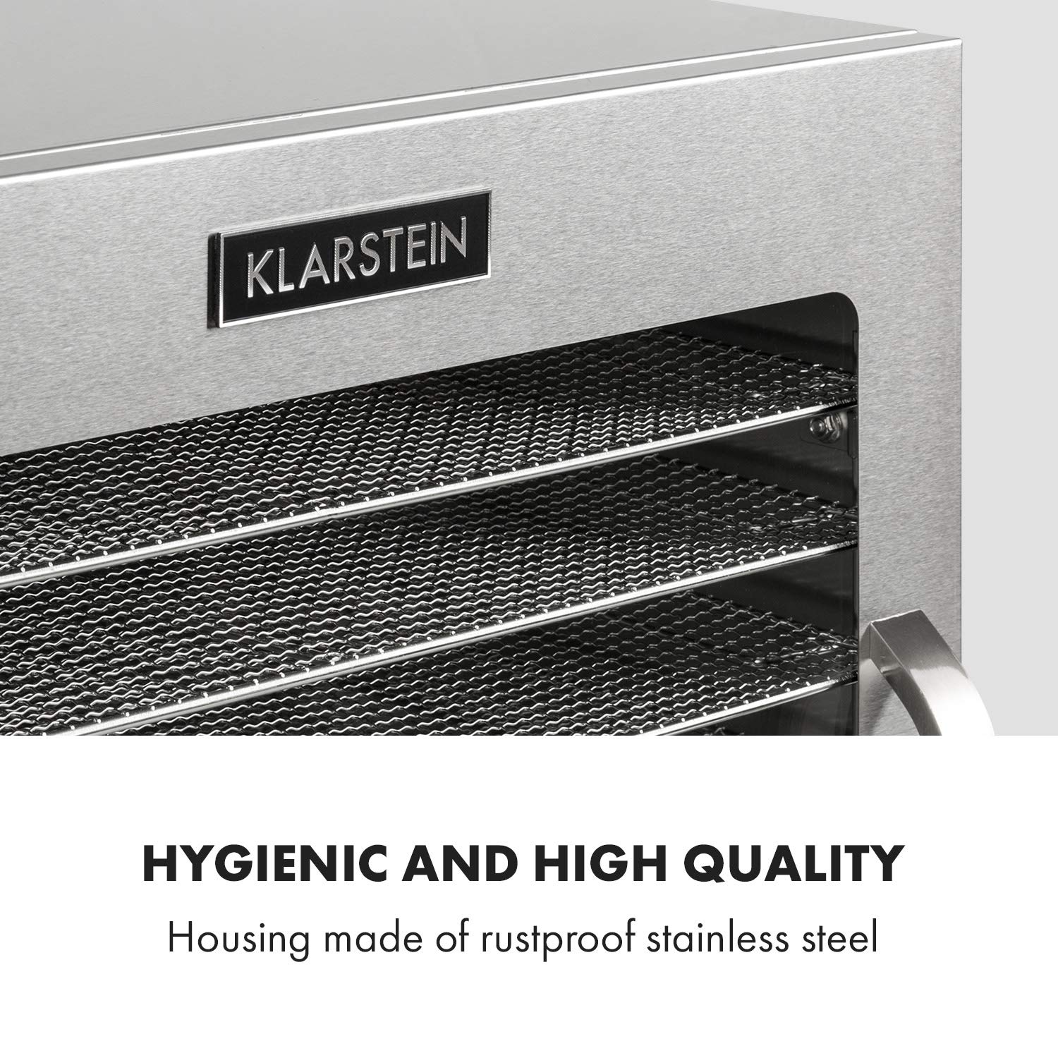 Klarstein Dörrgerät, Dörrautomat für Gemüse, Obst, Pilze & Fleisch, 1500W Edelstahl-Dörrautomat, Trockenautomat mit 16 Metallgitter, Dörrgerät mit 24H Timer & Touch-Display, Food Dehydratoro