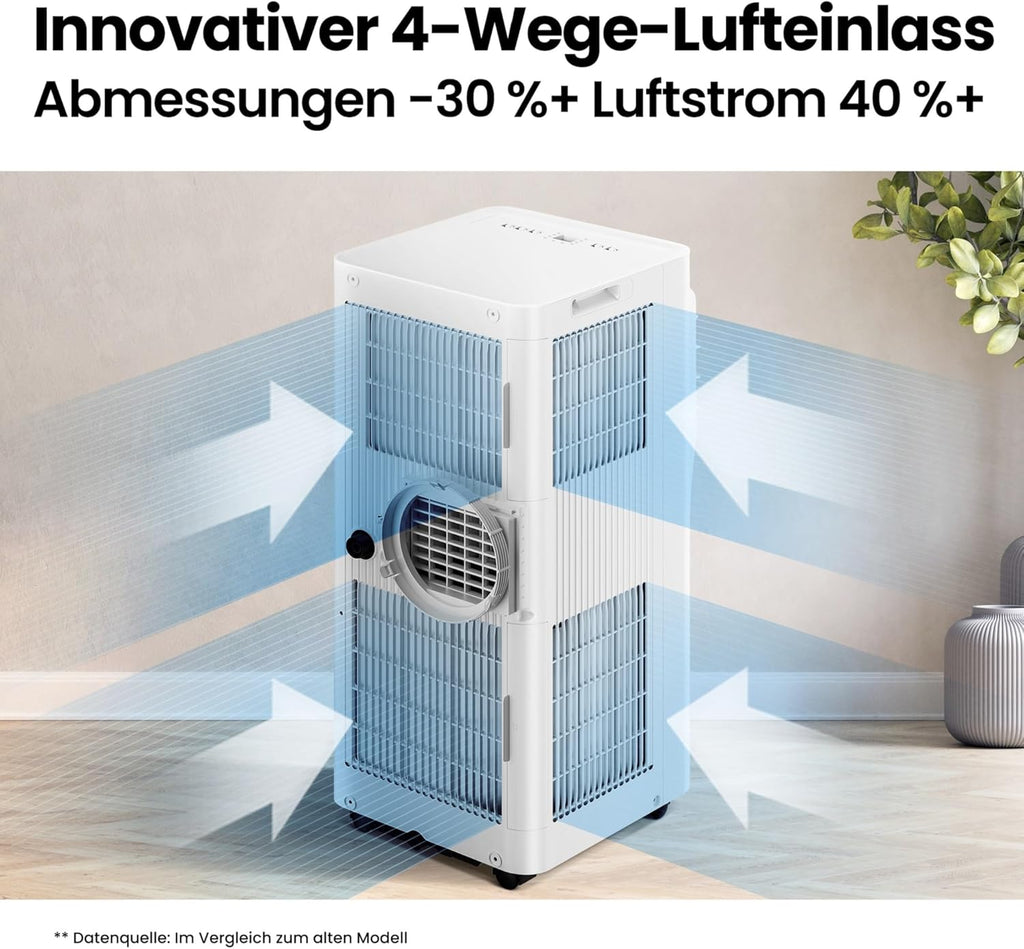 Comfee Breezy Cool Pro 2.6 Mobile Air Conditioner, 9,000 BTU, 2.6 kW, Cooling, Ventilating & Dehumidifying, App Control, Room Size up to 88 m³ (33 m²), with Exhaust Hose