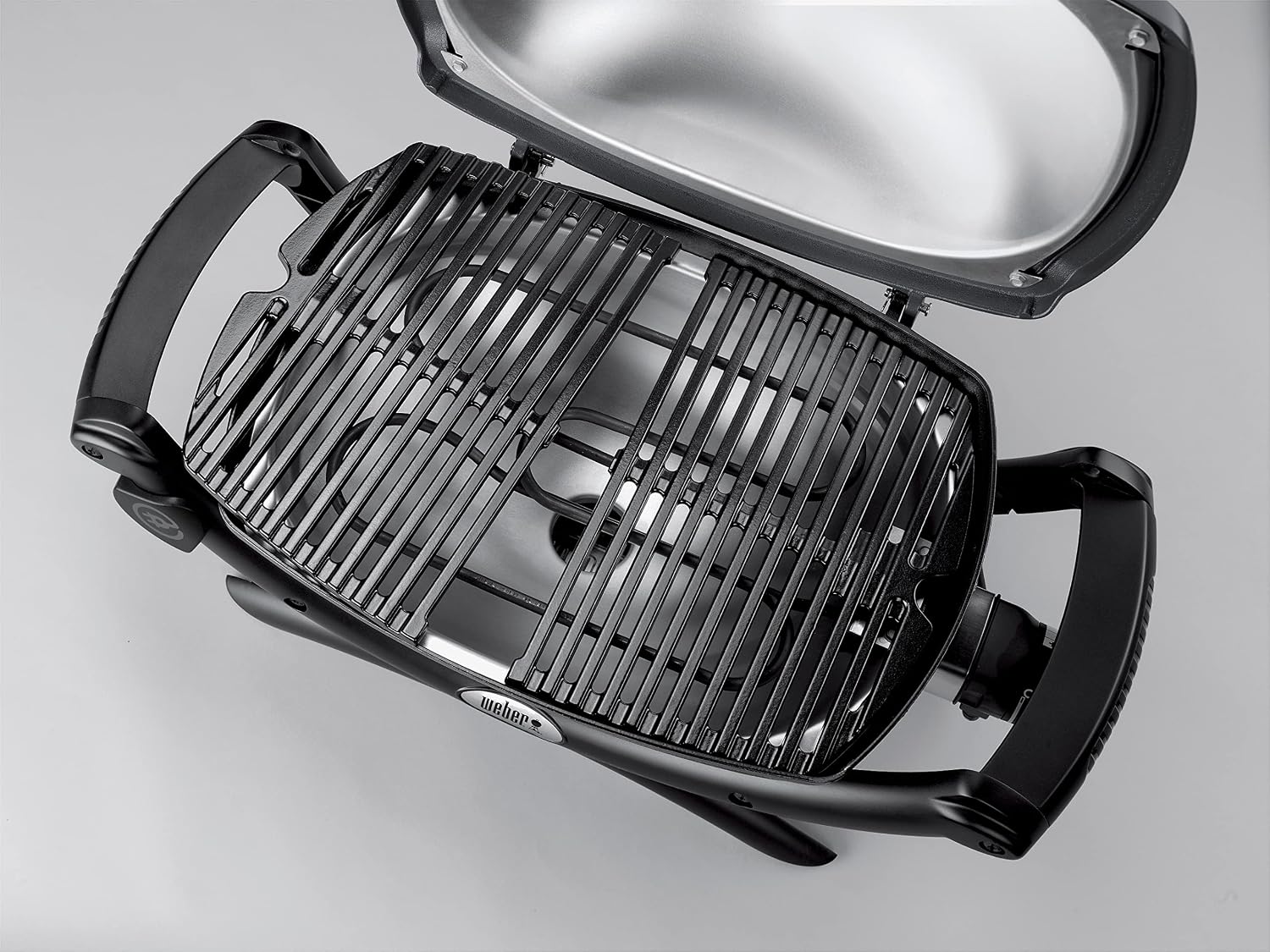 Weber Q 1400 Elektrogrill | Tragbarer Stadtgrill, Gusseisenrost, Schnellheizelement, 43 x 32 cm Grillfläche, Abnehmbare Auffangschale, 1,8 m Netzkabel