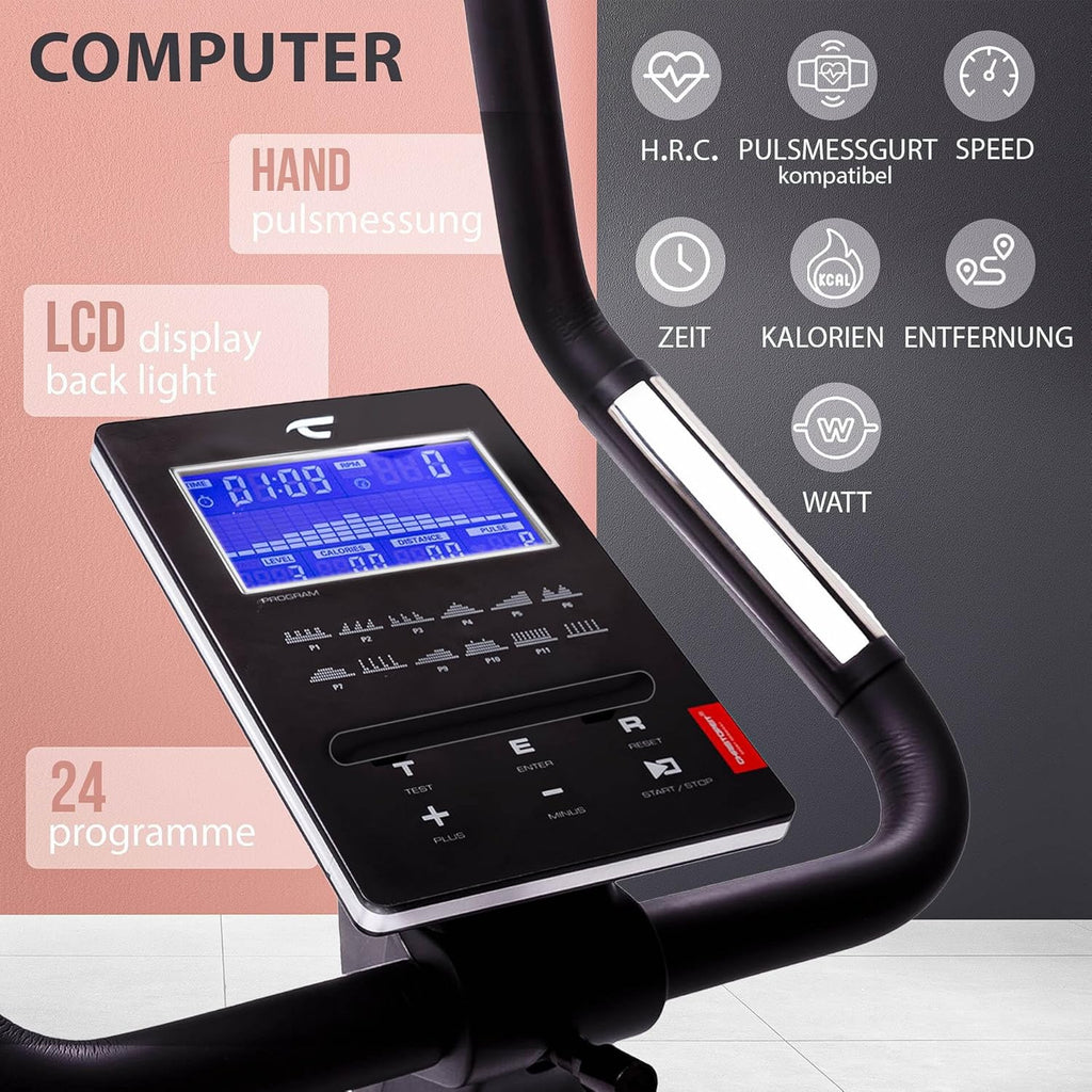 Christopeit ET 6: Ergometer mit 24 Stufen, 12 kg Bremssystem, 150 kg Traglast ✨