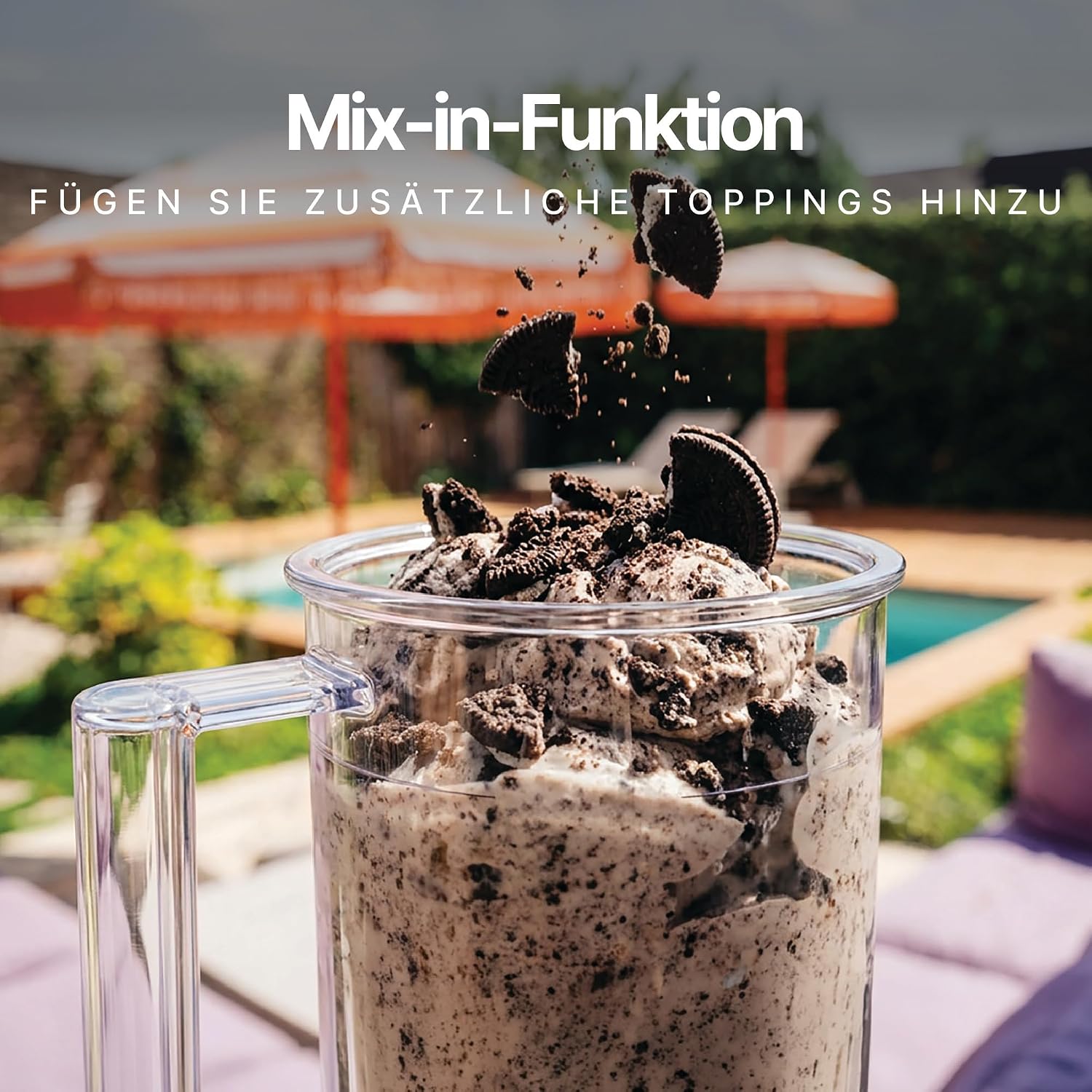 Seeger MultiCream Ice Cream Maker, 1.5 L, 10 Functions for Ice, Sorbet, Gelato, Milkshakes, Slushi & Frozen Yogurt, Mix-In Function, Includes 3 Containers, Touch Screen, BPA-Free, 800 W