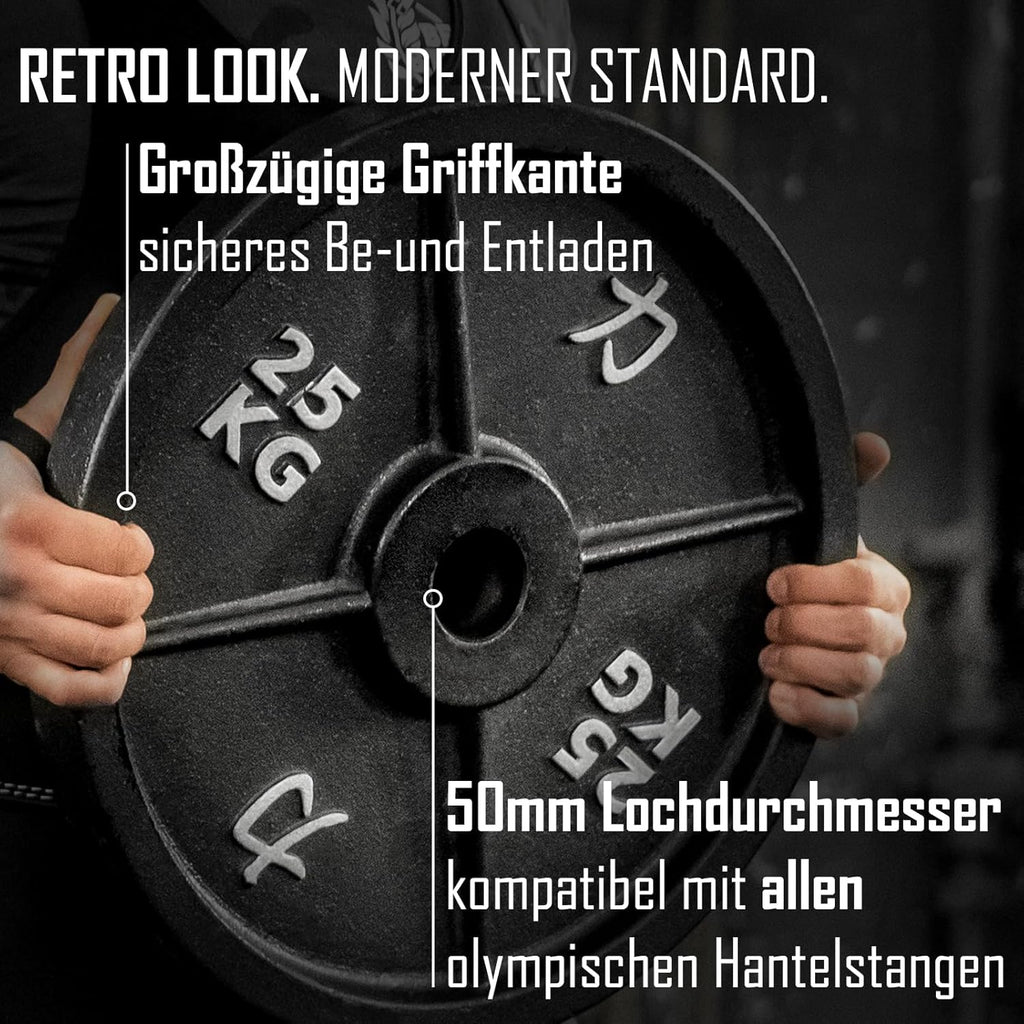 Strength Shop Gusseisen Hantelscheiben: Robuste 50mm Gewichtsscheiben für Langhantel ✨