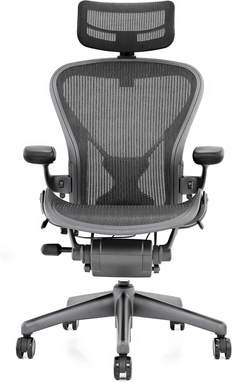 Herman Miller Aeron Chair - Highly Adjustable Graphite Frame - With PostureFit - Carbon Classic (Medium)