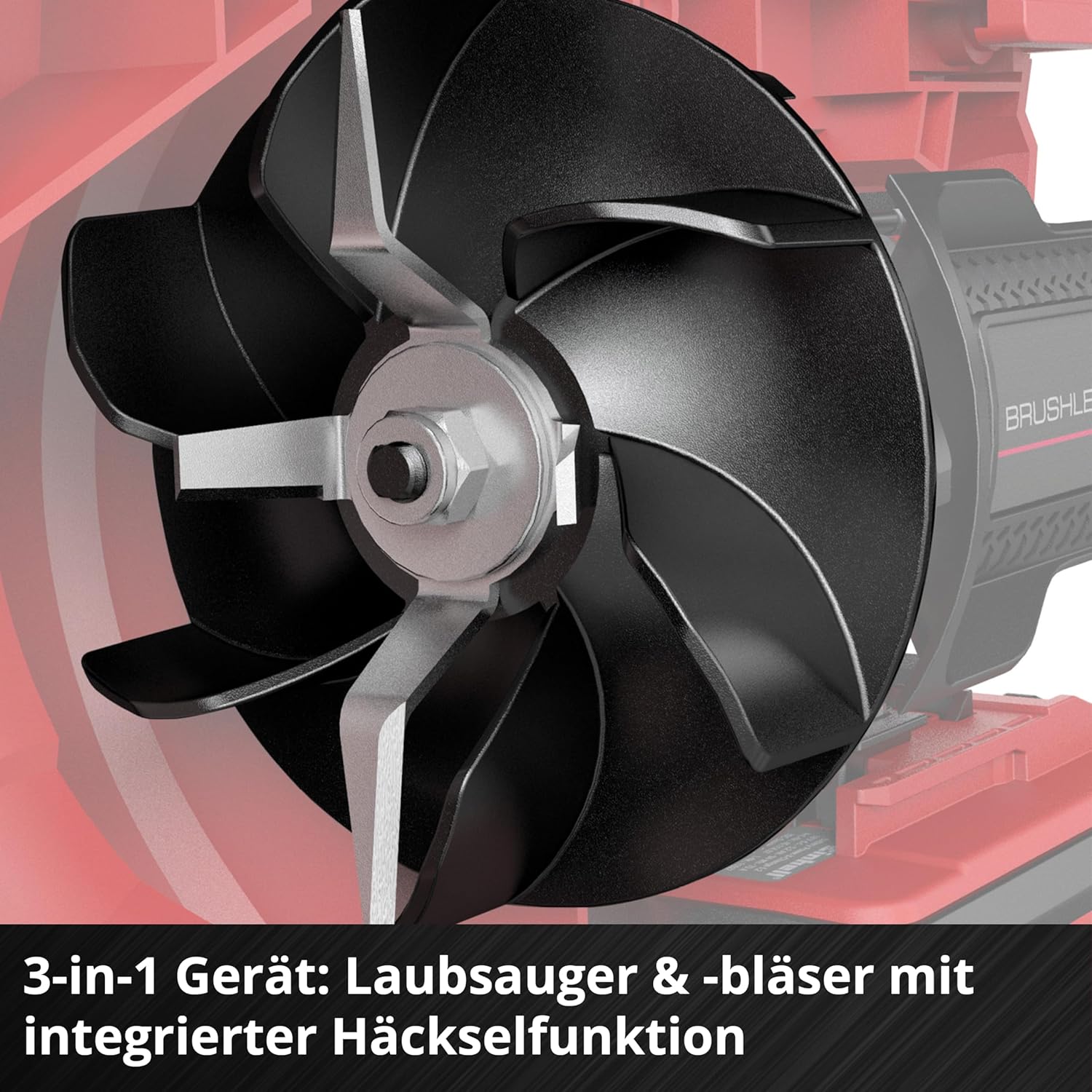 Einhell Venturro 18/210 Power X-Change Cordless Leaf Vacuum Cleaner (Li-Ion, 18 V, Suction Power 500 m³/h, Collection Bag 45 L, Blow Function up to 210 km/h, without Battery and Charger)