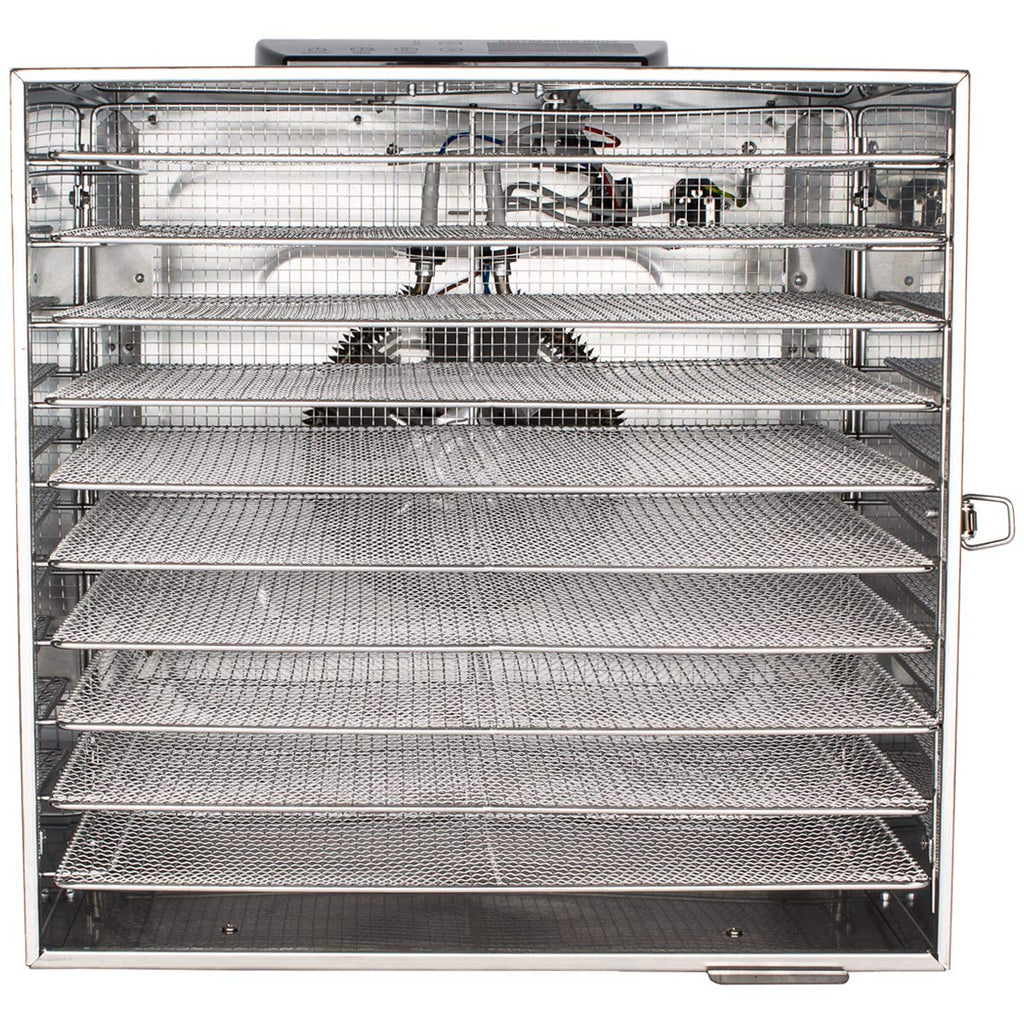 Beeketal 'BDA-15' Dörrautomat aus Edelstahl mit 10 Etagen, Zeitschaltuhr (max. 24h), einstellbarer Temperatur (30-90 °C) und LED Bedienfeld - Profi Gastro Dörrgerät inkl. 10 Einlegegittero