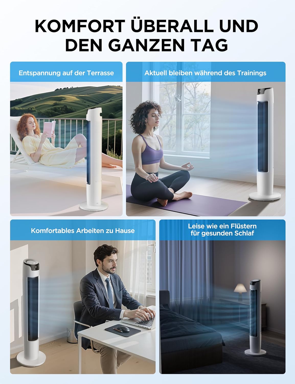 Midea FZ10-16AR Column Fan with Remote Control