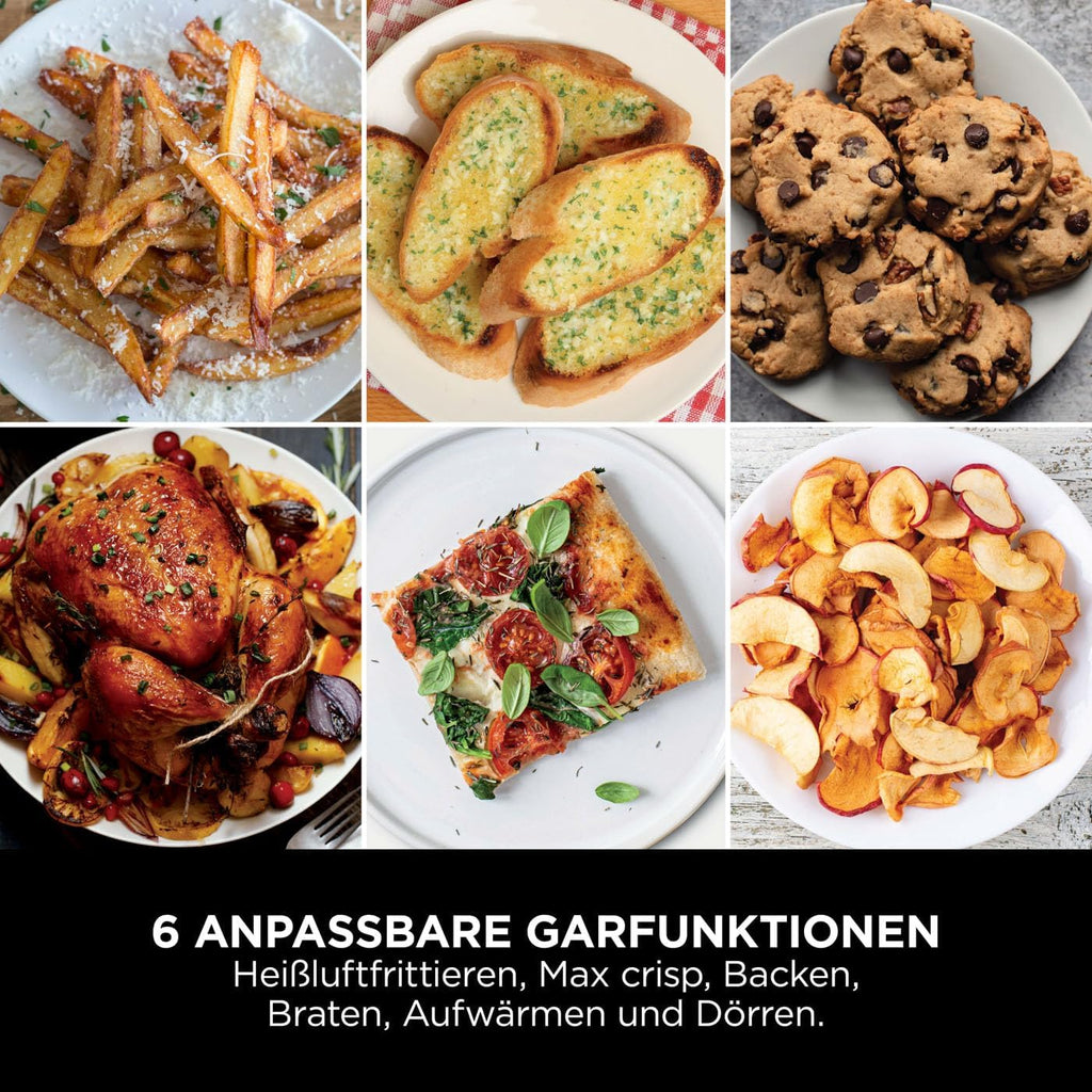 Ninja Double Stack XL Air Fryer Heißluftfritteuse, 9,5L Airfryer, Doppelkorb-Heißluftfritteuse mit 4 Kochstufen, 2 Körben, 2 Rosten, platzsparendes Design, 6 Kochfunktionen, 8 Portionen, Grau SL400EU