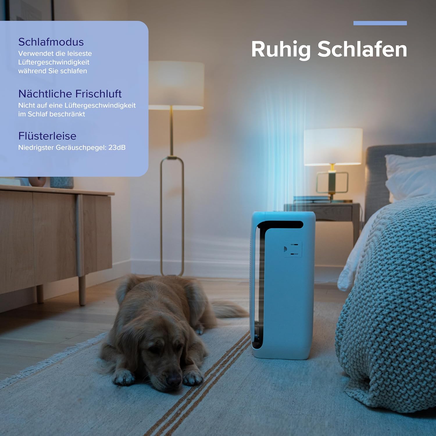 Levoit Luftreiniger Allergiker mit Tiermodus, bis zu 87㎡ Raucherzimmer, DualsensorundWaschbarer Vorfilter, HEPA Luftfilter gegen 99,97 Prozent von Tierhaareund-gerüche Schimmel Staub, Weiß/schwarz