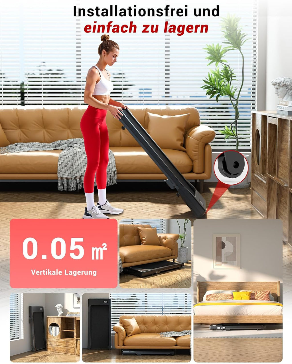 Superun Raceable Walking Pad, Treadmill for Home, 2.5 HP with App and Remote Control, Treadmill Desk, Max 136 kg with Multi-Runner Racing and Training Couses