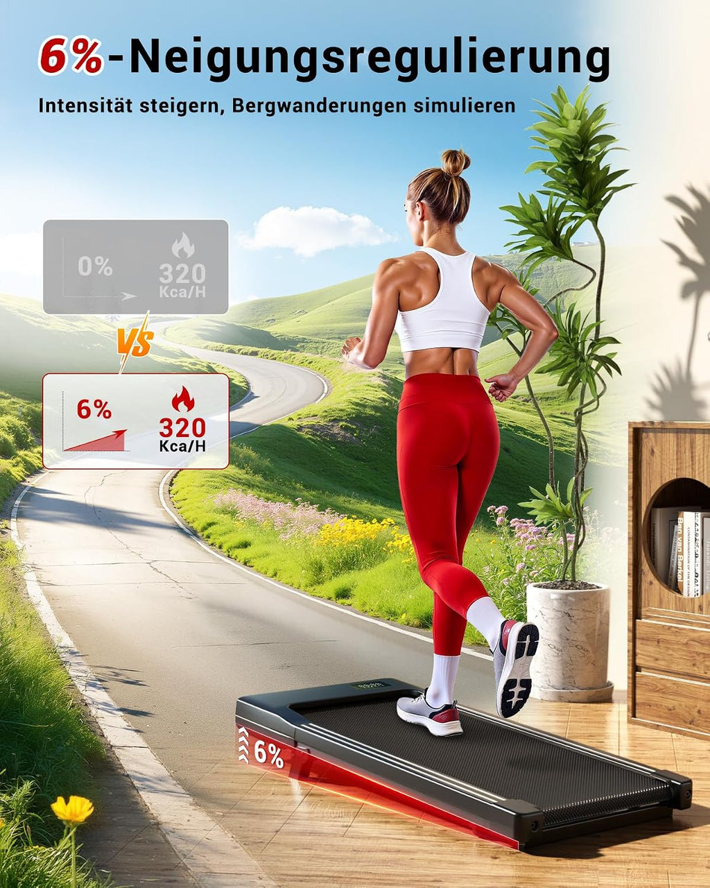 Superun Raceable Walking Pad, Treadmill for Home, 2.5 HP with App and Remote Control, Treadmill Desk, Max 136 kg with Multi-Runner Racing and Training Couses