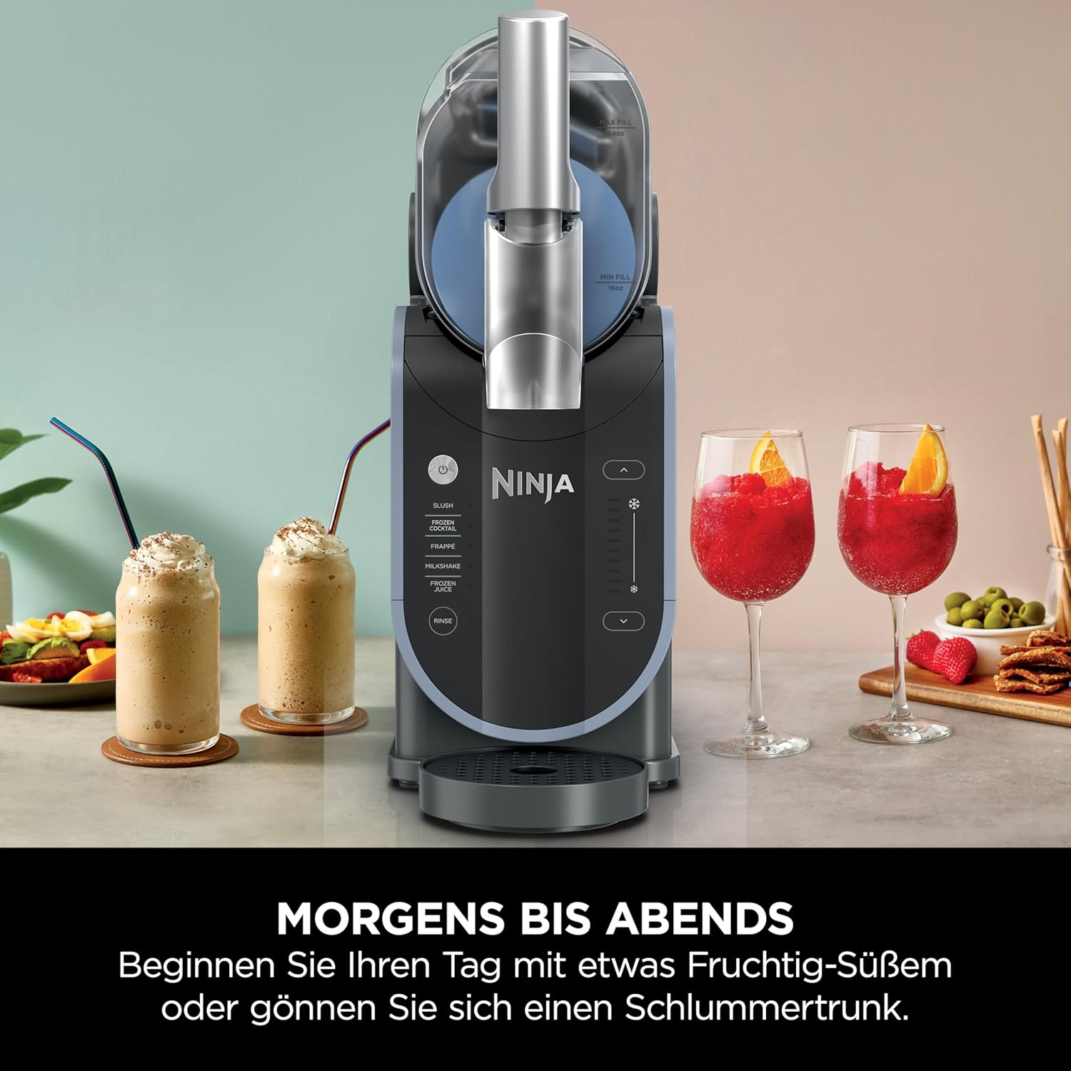 Ninja SLUSHi FS301EUTG Slush Ice Cocktails Frappe Milkshakes & Frozen Juice Machine - No Ice or Preparation - WhisperChill Technology - Holds 1.9L - Green