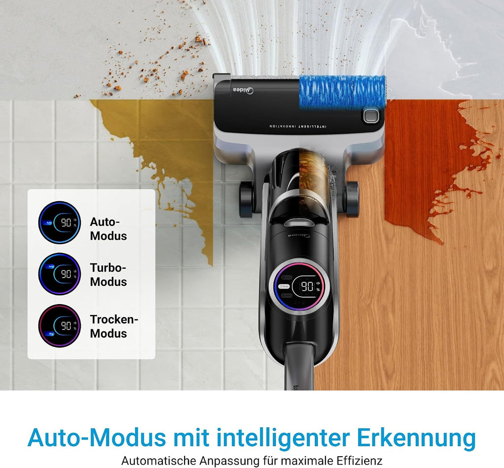 Midea X10 Smart Wet/Dry Vacuum Cleaner with Intelligent Detection, All-in-One Wet Dry Vacuum Cleaner Wireless with Hair Detangling Design, Self-Cleaning LED Display for Hard Floor, Pet Hair, Edge Cleaning