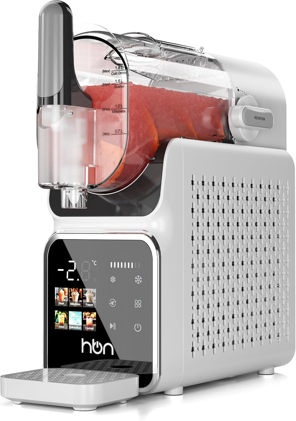 HBN Slush Machine 2L Soft Ice Cream Machine for Home with Self-Cleaning, No Ice Required, 6 Programmes for Slushies, Cocktails, Margaritas, Frappés & Milkshakes