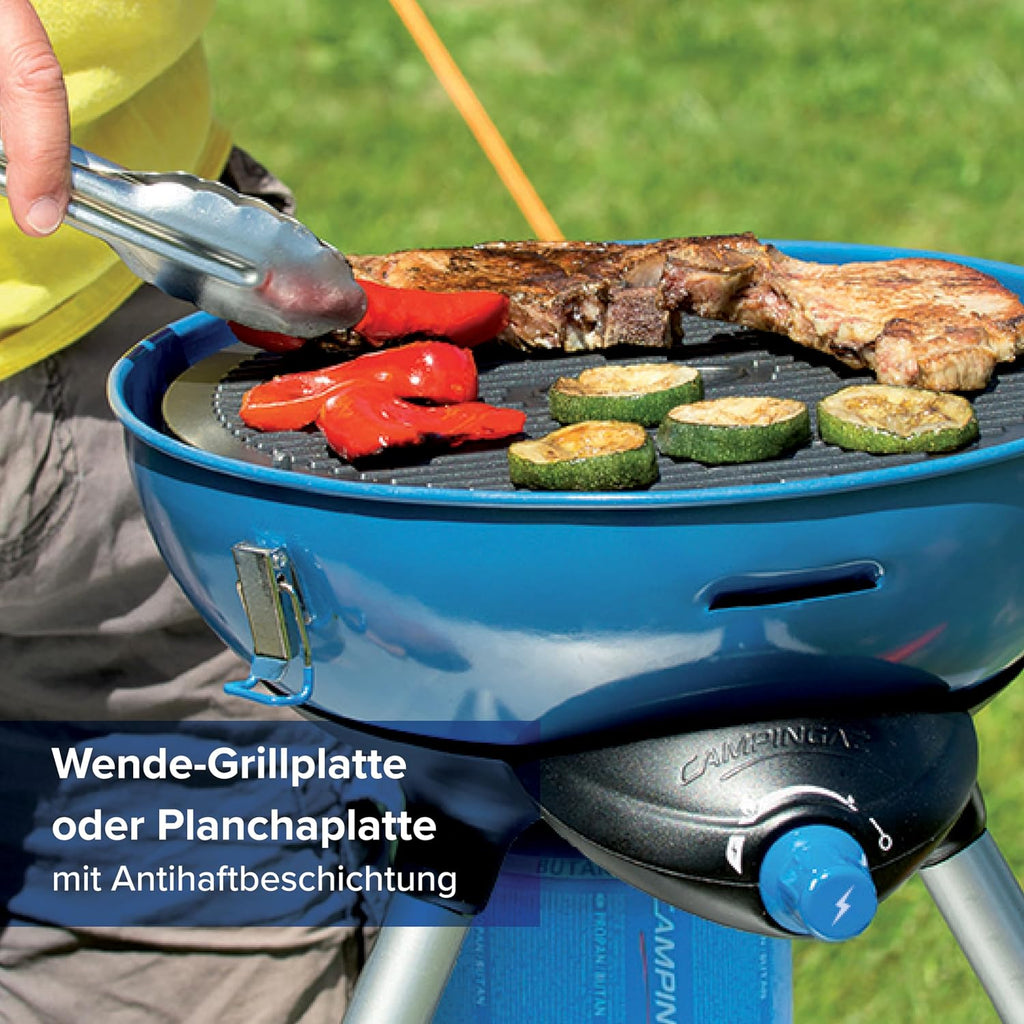 Campingaz Party Grill 400 CV for Use with a Valve Gas Cartridge CV300+ or CV470+ (Piezo ignition), blue