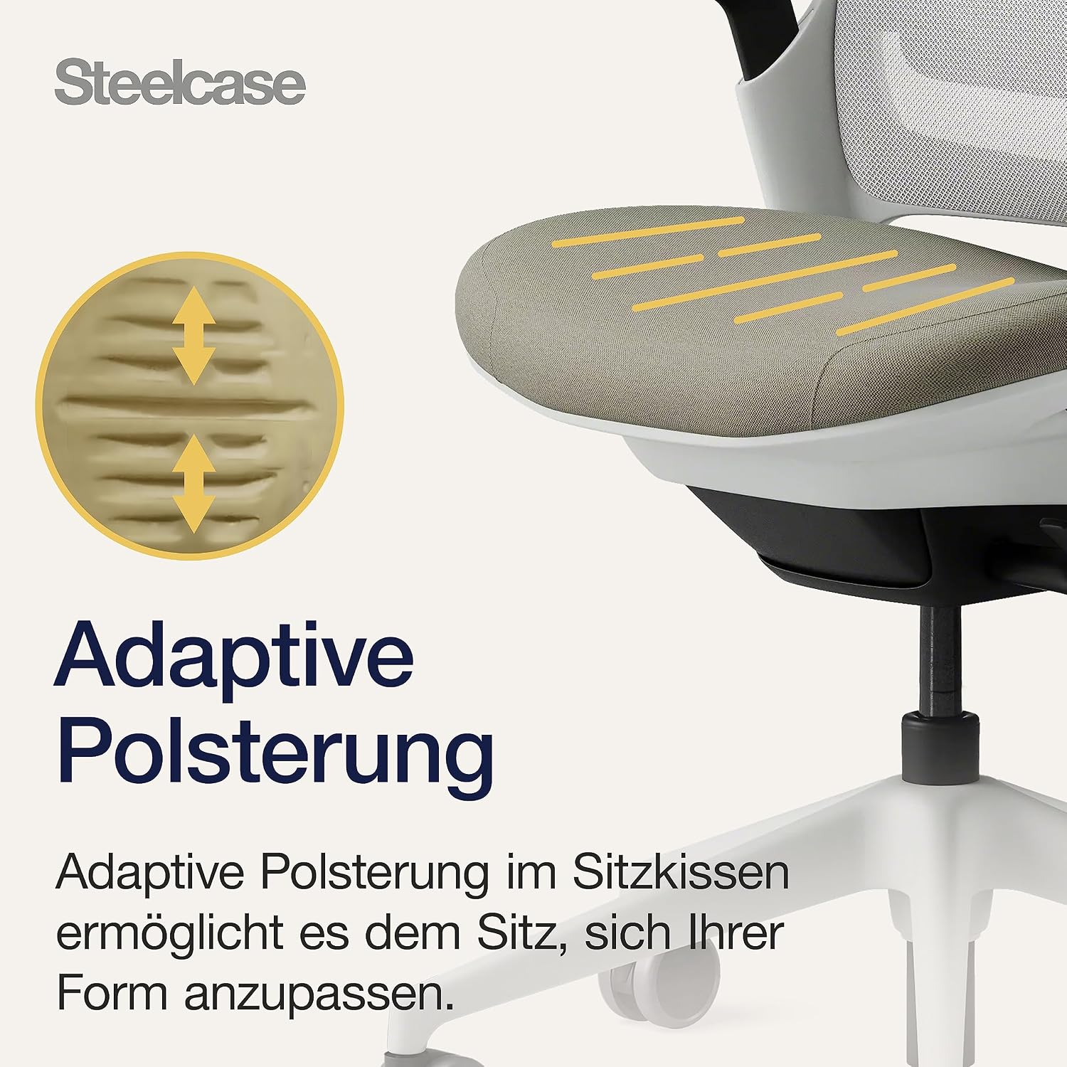 Steelcase Series 1 Ergonomic Office Chair with LiveBack Lumbar Support and 4D Armrests Truffle