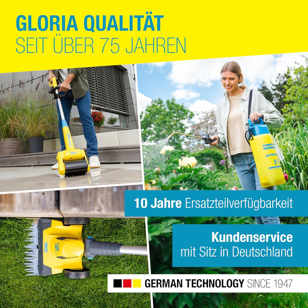 Gloria FineCut 18 V Cordless Lawn and Edge Trimmer, Set, Addition to Robotic Lawnmower/Lawn Trimmer, 25 cm Cutting Width, Adjustable Bar Angle, Includes 18 V/2.5 Ah Power for All Battery