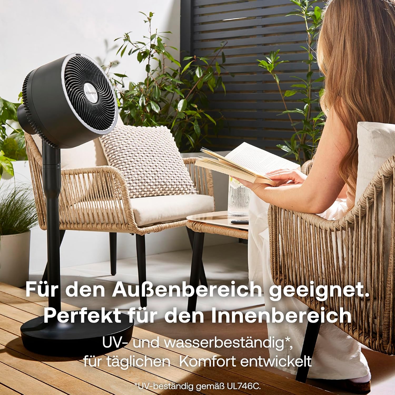 Dimplex Duocool Smart 2-in-1 Cordless Cordless Fan, Stand & Table Fan, 45 Hours Battery, 5 Speeds + Turbo, 20 m Range, Quiet Fan (36 dB), App, Google Home & Alexa, Remote Control