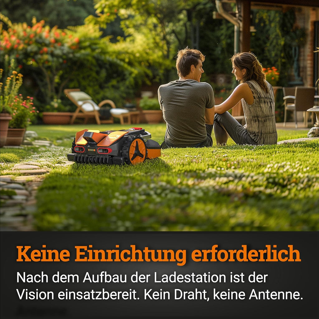 WORX Vision L1600 Mähroboter 1600 m² ohne Kabel, KI & Igelschutz