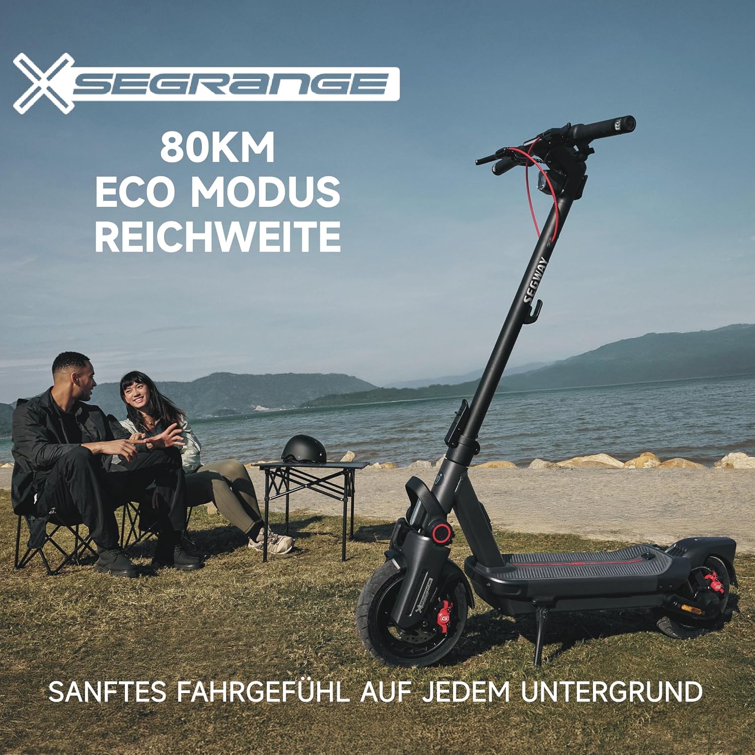 Segway-Ninebot MAX G3 D, E-Scooter mit Deutscher Straßenzulassung, 80 km Eco Modus Reichweite, 75km im Sport Modus, doppelte hydraulische Federung, 130 kg Tragkraft, Smart Display, 3,5 h Ladezeit