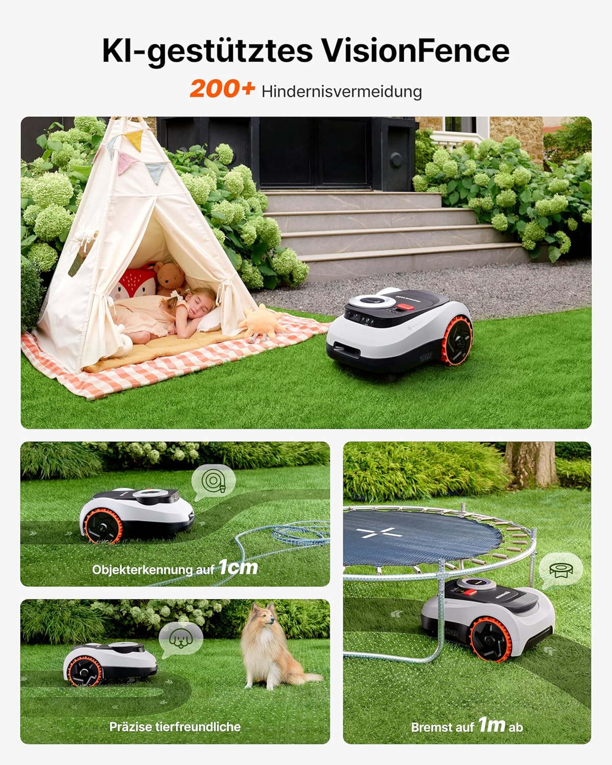 Segway Navimow i208 LiDAR + Garage M Robotic Lawnmower without Boundary Cable for 800 m², up to 45% Incline, Solid-State LiDAR + Vision, Car, Mapping, Int. 4G, Without Wires or Antenna