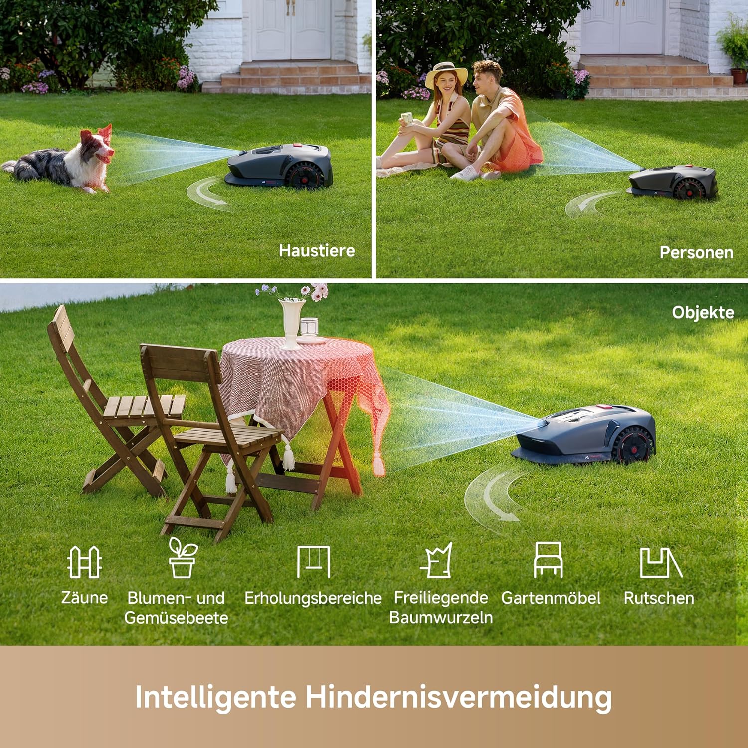 MOVA 1000 Mähroboter 1000 m², 3D-LiDAR & App-Steuerung