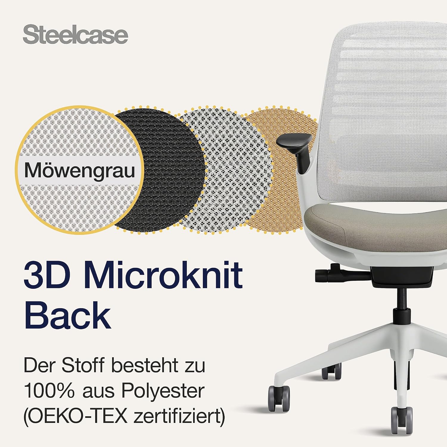 Steelcase Series 1 Ergonomic Office Chair with LiveBack Lumbar Support and 4D Armrests Truffle