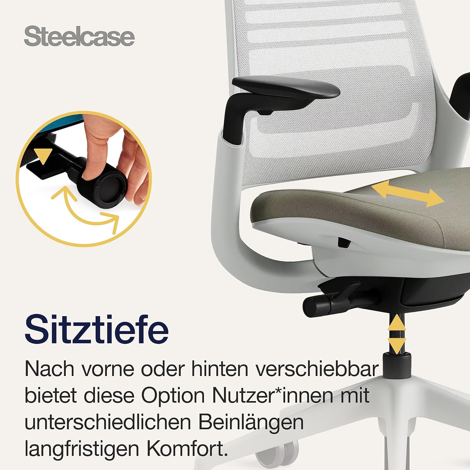 Steelcase Series 1 Ergonomic Office Chair with LiveBack Lumbar Support and 4D Armrests Truffle
