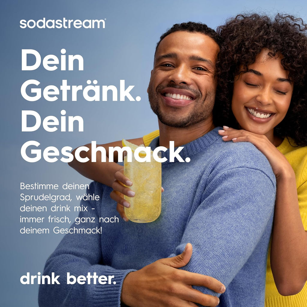 SodaStream Crystal 3.0 Wassersprudler mit 1x Quick-Connect CO2-Zylinder und 2X Glaskaraffen, Silber, Schwarz, Titan, 45 cm