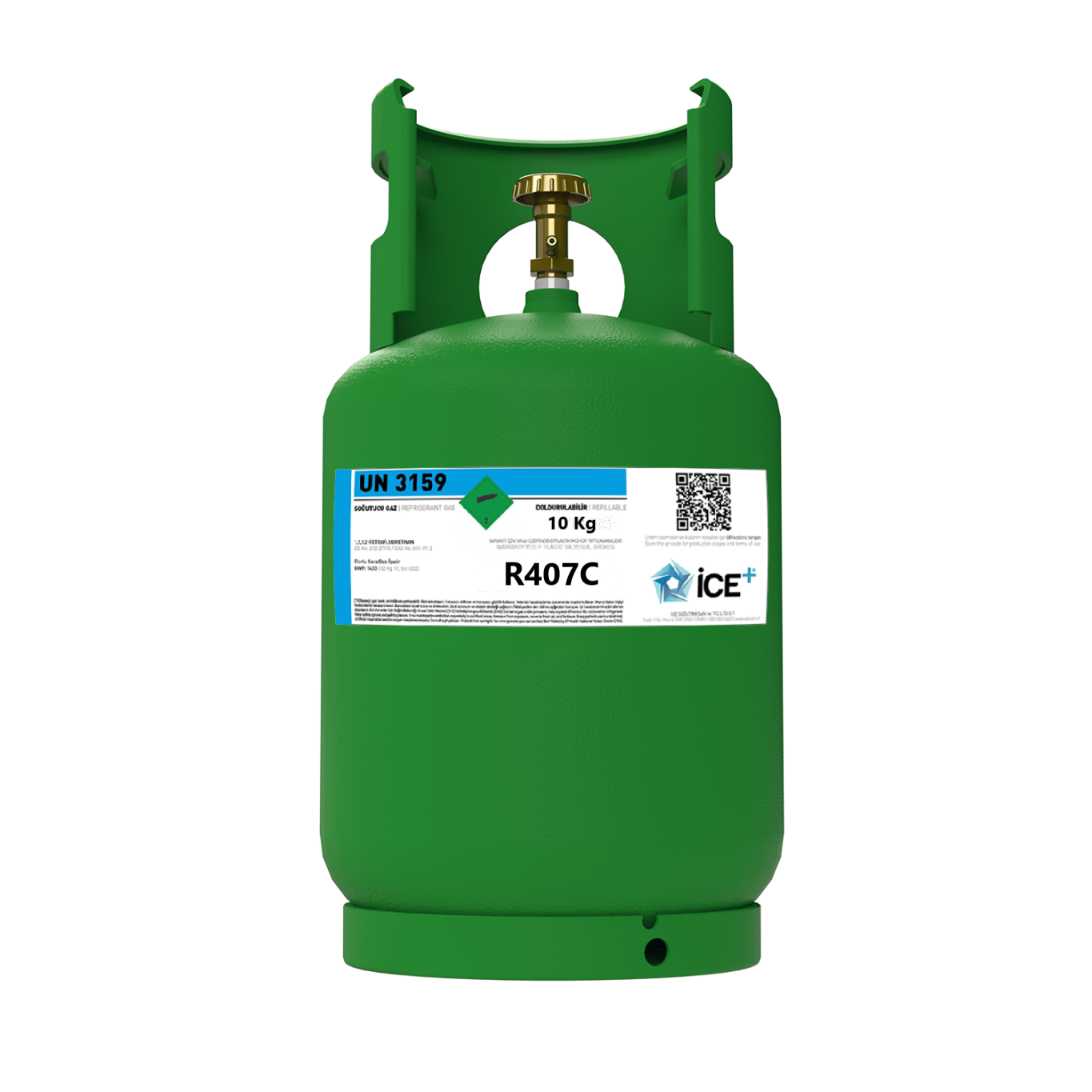 R407C Kältemittel 10kg – R22-Ersatz, Ternäres HFC-Gemisch, aufladbarer Zylinder mit 1/4" Anschluss, Klimaanlagen, Wärmepumpen, Retrofit, Split-Systeme, Neuware original versiegelt